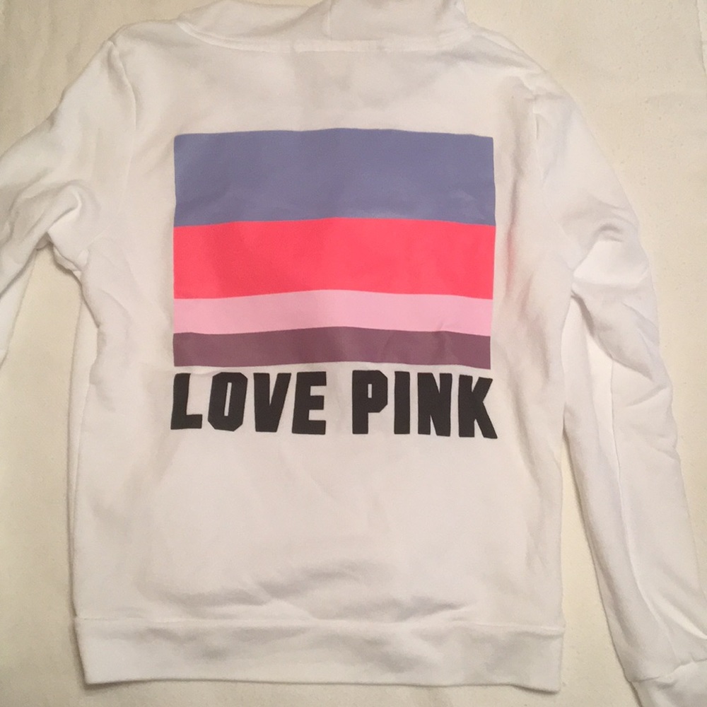 RARE Icon LOVE PINK Quarter 1/4 zip hoodie